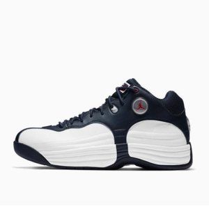 NEW NEVER WORN! Size 8 Jordan Jumpman Team 1 White Obsidian/Gym Red White Shoes!